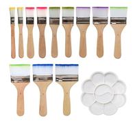 PLLDVEFD 12 Pieces Nylon Plate Brushes And 1 Piece Pigment Palette, Painting Tools, Diy Handicraft Accessories, Oil Painting Brushes.