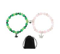 PLLDVEFD 2 Beaded Bracelets, 1 Piece of Black Jewelry Bag, Simple Crystal Bracelet, Magnetic Couple Bracelet, Creative Fashion Jewelry, Friendship Bracelet.