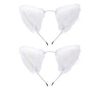 PLLDVEFD 2 Pieces Cat Ear Headbands, Plush Headbands, Role-Playing Accessories, Cute Animal Costume Accessories