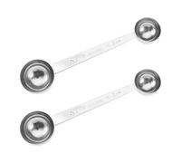 PLLDVEFD 2 Pieces Double-Head Measuring Spoon, Stainless Steel Measuring Spoon, With Scale Measuring Spoon, Protein Powder Dispenser, Coffee Powder Spoon, Roasting Accessories.