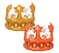 PLLDVEFD 2 Pieces Inflatable Crown Headbands, Fun Queen Crowns, Creative Birthday Crown Hats, Performance Dress-Up Inflatable Headdresses, Prom Birthday Decor Props.