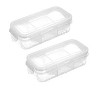 PLLDVEFD 2 Pieces Rectangular Fresh-Keeping Box, Portable Snack Box, Transparent Plastic Fresh-Keeping Box, Sea Box, Bento Box.