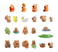 PLLDVEFD 22 Pieces Cartoon Capybara Ornaments, Micro Landscape Ornaments, Creative Cute Ornaments, Mini Resin Ornaments, Desktop Ornaments.