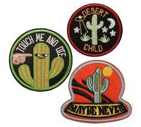PLLDVEFD 3 Pieces Of Cactus Pattern Cloth Patch, Embroidered Cloth Patch, Creative Cloth Patch, Clothes Patch Patch, And Fun Cartoon Cloth Patch.