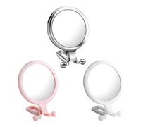 PLLDVEFD 3 Pieces Round Makeup Mirror, Mirror With Handle, Handheld Mirror, Portable Mirror, Foldable Makeup Mirror.