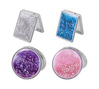 PLLDVEFD 4-Piece Round Mirror, Exquisite And Fashionable Makeup Mirror, Creative Folding Double-Sided Mirror, Multi-Function Makeup Mirror, And Travel Convenient Small Mirror.