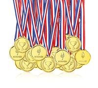 Pllieay 100 Pieces Gold Medals Age 3+ for Awards for Kids Plastic Winner Soccer Football Medals for Kids Awards Party Favors, Sports Party Game Prizes