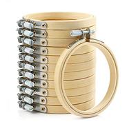 Pllieay 12 Pieces 3 Inch Embroidery Hoops Bamboo Circle Cross Stitch Hoop Ring for Embroidery, Art Craft Handy Sewing and Christmas Decoration