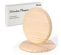 Pllieay 2Pcs 7 Inch Round Wooden Plaque Unfinished Circle Plaque, Wood Display Base for Craft Projects