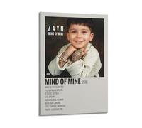 PLLILYBR Aesthetic Movie Poster Zayn Malik Mind of Mine Decor Living Room Canvas Wall Art Modern Poster Family Bedroom 20x30inch(50x75cm) Frame-style