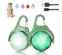 Plliocse 2 Pack Led Dog Lights, Dog Lights for Night Walking Waterproof, Led Dog Collar Lights 4 Modes for The Dark USB Rechargeable (Green)
