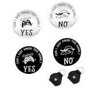 Plliocse 2 Set Yes No Challenge Decision Coin, Yes-No Decision Making Coin, Double Sided Challenge Coin for Decision-making Divination Game Coin, with PU Leather Case (Style Y)