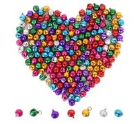 Plliocse 200pcs Small Craft Bells, 10mm Multicolor Jingle Bells for Jewelry Making, Home Decor, Gift Decoration, DIY Projects, Christmas Ornament