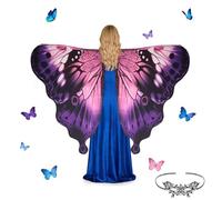 Plliocse Butterfly Wings Costume with Headband Mask Set, Adults Fairy Wings, Butterfly Cape, Halloween Costumes for Women,Party Dress Up Photo Prop (Lavender)