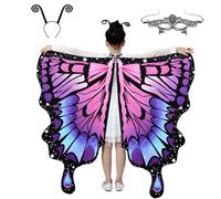 Plliocse Butterfly Wings Kids Cape, Butterfly Costume Kids with Mask, Fairy Butterfly Wings with Butterfly Tentacles, Fairy Wings Kids for Halloween Party Dress up (Style2)