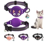Plliocse Cat Collar Reflective Kitten Collar, Cute Quick Release Cat Collars with Bell and Slot for Boys Girls Cats Kittens (Purple)