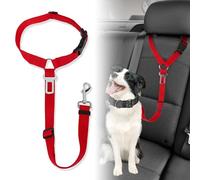 Plliocse Dog Seat Belts For Cars, Seat Belt for Dogs in Car uk, Headrest Dog Car Seat Belt, Strong Leads Harness for Dogs Cats and Pets (Red)