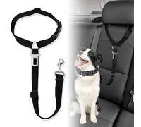 Plliocse Dog Seat Belts For Cars, Seat Belt for Dogs in Car uk, Headrest Dog Car Seat Belt, Strong Leads Harness for Dogs Cats and Pets (Black)