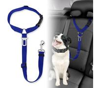 Plliocse Dog Seat Belts For Cars, Seat Belt for Dogs in Car uk, Headrest Dog Car Seat Belt, Strong Leads Harness for Dogs Cats and Pets (Blue)