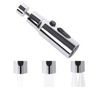 Plliocse Kitchen Spray Head Pull, Spray Adapter, Replacement Tap Aerator Sprayer with 3 Modes, 360° Swivel Tap Extender for Kitchen Sink (Silver)