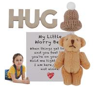 Plliocse Mini Pocket Bear, Cute Mini Plush Teddy Bears, Pink Pocket Bear Hugs with Hat for Friends Teens Kids (Khaki)