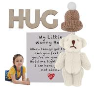 Plliocse Mini Pocket Bear, Cute Mini Plush Teddy Bears, Pink Pocket Bear Hugs with Hat for Friends Teens Kids (White)
