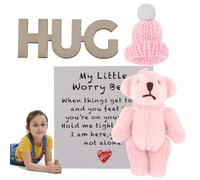 Plliocse Mini Pocket Bear, Cute Mini Plush Teddy Bears, Pink Pocket Bear Hugs with Hat for Friends Teens Kids (Pink)