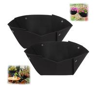 Plliocse Round Hanging Basket Liner, 2pcs Black Hanging Basket Liner Set, Felt Garden Planter Liners for Garden Flower Pot Plant Container (16inches)