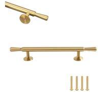 PLLJIAXUAMCLNL 2 Pcs Brass Cabinet Door Handles, Gold Kitchen Door Knobs, Drawer Pulls Handles Furniture Cupboard Drawer Cupboard Dresser Handles and Knobs, with Screws (Hole Centers:192mm/7.6in)