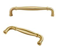 PLLJIAXUAMCLNL 2 Pcs Brushed Brass Drawer Handles, 96mm Gold Hardware Cupboard Knob T Bar Furniture Handles Cabinet Handles, for Bathroom, Cupboard, Cabinet, Wardrobe (Hole Centers:128mm/5in)
