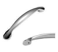 PLLJIAXUAMCLNL 2 Pcs Cabinet Drawer Knobs, Silver Kitchen Cabinet Handle Modern, Hole Centers 64-128 mm Furniture Handles for Cupboard, Drawer, Bedroom, Bathroom (Overall Length:162mm/6.4in)