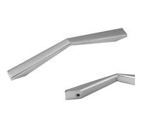 PLLJIAXUAMCLNL 2 Pcs Cabinet Drawer Knobs, Silver Kitchen Cabinet Handle Modern, Hole Centers 64-128 mm Furniture Handles for Cupboard, Drawer, Bedroom, Bathroom (Overall Length:156mm/6.1in)