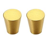 PLLJIAXUAMCLNL 2 Pcs Gold Handles for Drawers, Brass Cupboard Wardrobe Handles, Kitchen Door Cupboard Handles Knobs for Home Cupboard Dresser Wardrobe (Single Hole)