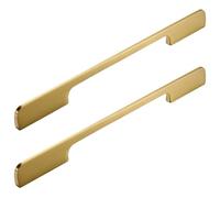 PLLJIAXUAMCLNL 2 Pcs Gold Handles for Drawers, Brass Cupboard Wardrobe Handles, Kitchen Door Cupboard Handles Knobs for Home Cupboard Dresser Wardrobe (Hole Centers:224mm/8.8in)
