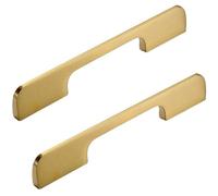 PLLJIAXUAMCLNL 2 Pcs Gold Handles for Drawers, Brass Cupboard Wardrobe Handles, Kitchen Door Cupboard Handles Knobs for Home Cupboard Dresser Wardrobe (Hole Centers:128mm/5in)