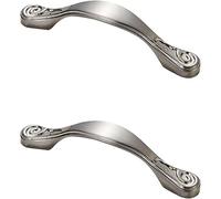 PLLJIAXUAMCLNL 2 Pcs Kitchen Door Handles, 128mm Hole Centre Cupboard Handles Kitchen Handles Brushed Cabinet Pulls, Zinc Alloy Furniture Drawer Pulls for Bedroom Drawer Closet Wardrobe Dresser