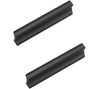 PLLJIAXUAMCLNL 2 Pcs Modern Cupboard Handles, Black Aluminum Alloy Drawer Handles Kitchen Cabinet Furniture Handles for Dresser Drawer Wardrobe Cupboard Cabinet (Hole Centers:192mm/7.6in)