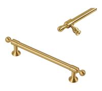 PLLJIAXUAMCLNL 2 Pcs Modern Gold Drawer Handles, Solid Brass Cupboard Handles Drawer Pulls Wardrobe Door Pulls for Cabinet Bathroom Wardrobe, Brushed Copper (Hole Centers:160mm/6.3in)