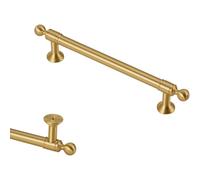 PLLJIAXUAMCLNL 2 Pcs Modern Gold Drawer Handles, Solid Brass Cupboard Handles Drawer Pulls Wardrobe Door Pulls for Cabinet Bathroom Wardrobe, Brushed Copper (Hole Centers:192mm/7.6in)