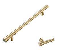 PLLJIAXUAMCLNL 2 Pcs Solid Brass Cabinet Handles, Gold Cupboard Wardrobe Handles Brushed Brass Door Drawer Handles with Screws, Vintage Furniture Handles Knobs for Kitchen Cupboard Dresser Wardrobe