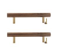 PLLJIAXUAMCLNL 2PCS Door Handle Pulls Knobs, Wooden Cabinet Handle Bow Shaped Handle for Furniture Door Cupboard Drawer Wardrobe Closet Kitchen Door Handles (Hole Distance 96mm)