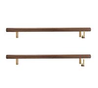PLLJIAXUAMCLNL 2PCS Door Handle Pulls Knobs, Wooden Cabinet Handle Bow Shaped Handle for Furniture Door Cupboard Drawer Wardrobe Closet Kitchen Door Handles (Hole Distance 320mm)