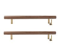 PLLJIAXUAMCLNL 2PCS Door Handle Pulls Knobs, Wooden Cabinet Handle Bow Shaped Handle for Furniture Door Cupboard Drawer Wardrobe Closet Kitchen Door Handles (Hole Distance 224mm)