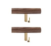 PLLJIAXUAMCLNL 2PCS Door Handle Pulls Knobs, Wooden Cabinet Handle Bow Shaped Handle for Furniture Door Cupboard Drawer Wardrobe Closet Kitchen Door Handles (Single Hole)