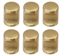 PLLJIAXUAMCLNL 6 Pcs Modern Cupboard Handles Kitchen Cabinet Handles Drawer Pulls Solid Brass Gold Drawer Knobs Single Hole Door Handles for Cupboard Wardrobe Dresser Drawer (Style A)
