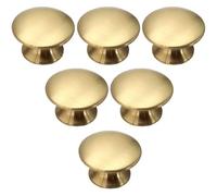 PLLJIAXUAMCLNL 6 Pcs Modern Cupboard Handles Kitchen Cabinet Handles Drawer Pulls Solid Brass Gold Drawer Knobs Single Hole Door Handles for Cupboard Wardrobe Dresser Drawer (Style B)