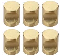 PLLJIAXUAMCLNL 6 Pcs Modern Cupboard Handles Kitchen Cabinet Handles Drawer Pulls Solid Brass Gold Drawer Knobs Single Hole Door Handles for Cupboard Wardrobe Dresser Drawer (Style A)