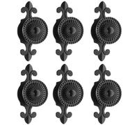 PLLJIAXUAMCLNL 6 Pcs Retro Style Door Knob Vintage Zinc Alloy Knobs Decorative Furniture Handle for Kitchen Cabinet Door Drawer Closet Dresser Cupboard Wardrobe Handle (Black)