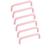 PLLJIAXUAMCLNL 6 Pcs Zinc Alloy Cabinet Handles, Kitchen Cupboard Dresser Closet Drawer Door Pulls Wardrobe Decoration Handles Hardware (Pink 128mm)
