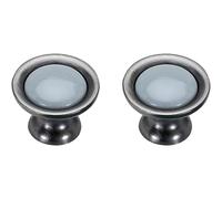 PLLJIAXUAMCLNL Modern Ceramic Cabinet Knobs, Round Cabinet Door Knobs, 2 Pcs Kitchen Drawer Handle with Screws for Cupboard, Cabinet, Drawer, Wardrobe, Kitchen (Single Hole)